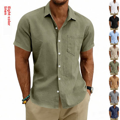 Men's Linen Short-Sleeved Shirts