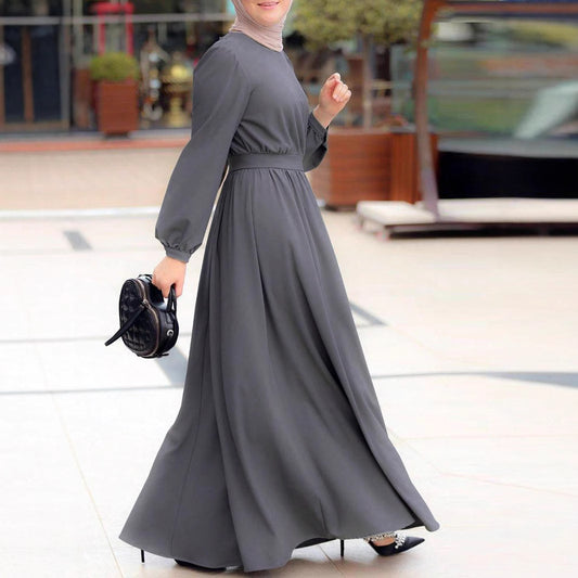 Fitted long dress Abayas robe