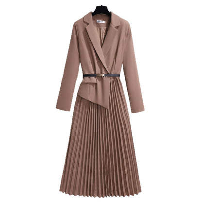 Suits with pleated dresses