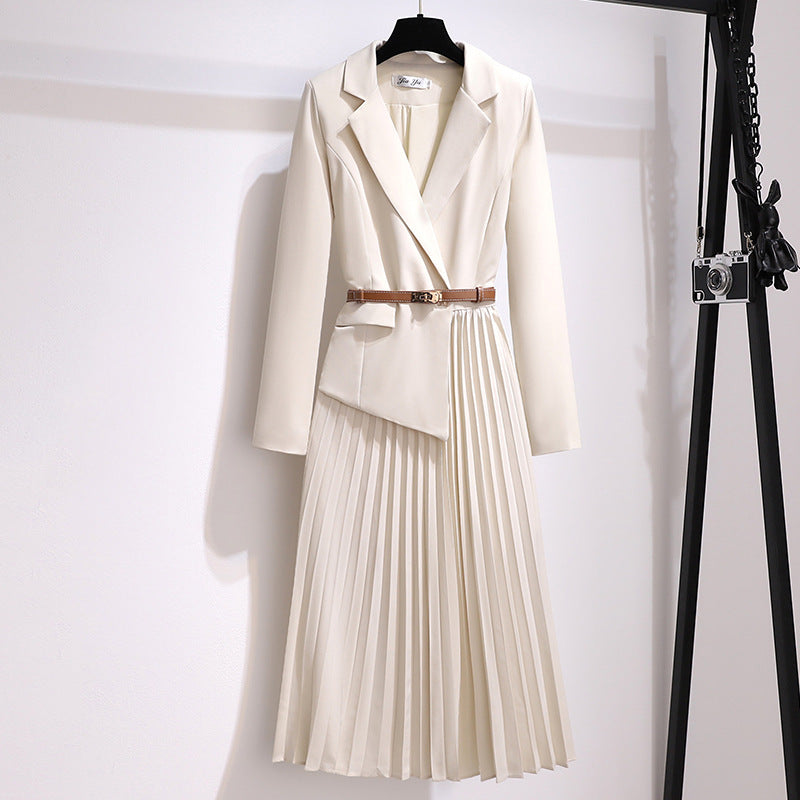 Suits with pleated dresses