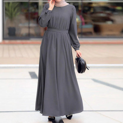 Fitted long dress Abayas robe