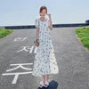 Pastoral-style White Floral-print Dress For Women Summer Season